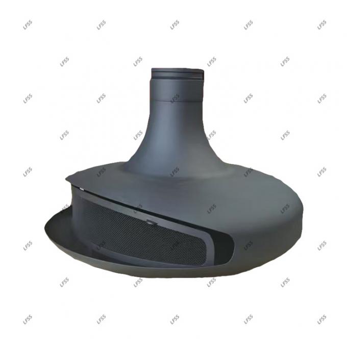 Kayu gantung perapian hitam menyala atap perapian dalam ruangan baja kustom 22