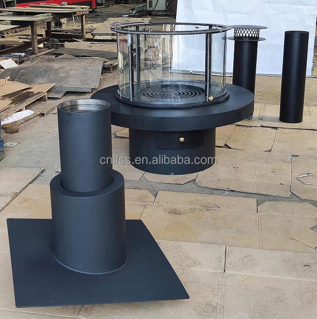 High Style Luxury Glass Art Rotating Fireplace Furniture Carbon High Grade Black Modern Steel Round Furniture Furniture Furniture Furniture Furniture Furniture Furniture Furniture Furniture Furniture Furniture 4