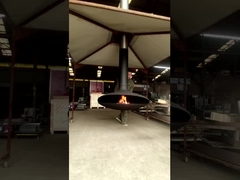 Pemanas Dalam Ruangan Perapian Buning Kayu Yang Ditangguhkan Dan Perapian Gantung Langit-Langit