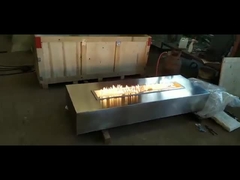 Multi-Function Outdoor Rectangular 304 Stainless Steel Fire Pit Table Untuk Halaman Belakang