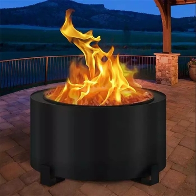 Carbon Steel Portable Camping Stove Round Wood Burning Smoke Free Fire Pit