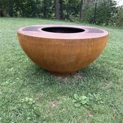 120cm Outdoor Metal Fire Pit Bowl Grill Corten Steel Hemisphere Barbecue