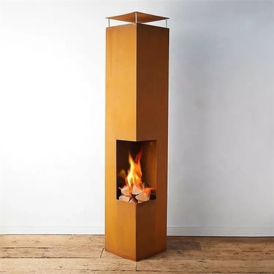 Garden Warming Rustic Wood Burning Outdoor Fireplace Corten Metal Chiminea