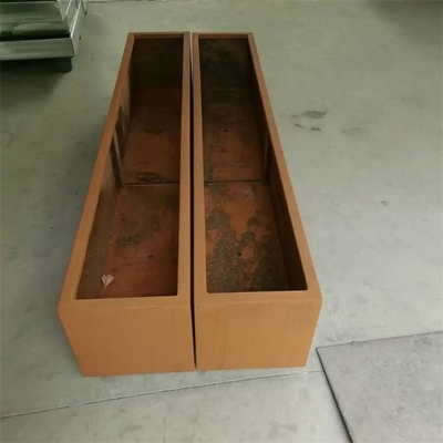 Outdoor Large Corten Rectangular Planters Box Garden Metal Flower Pots
