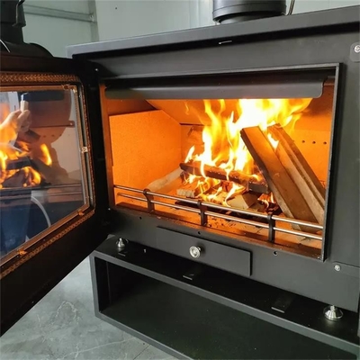 Modern Style Wall Mounted Wood Burning Fireplace Stove With Glass Door