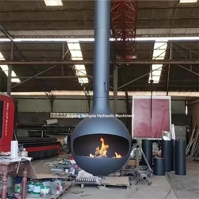 Contemporary Indoor Heaters Orb Rotating Suspended Wood Burning Fireplace