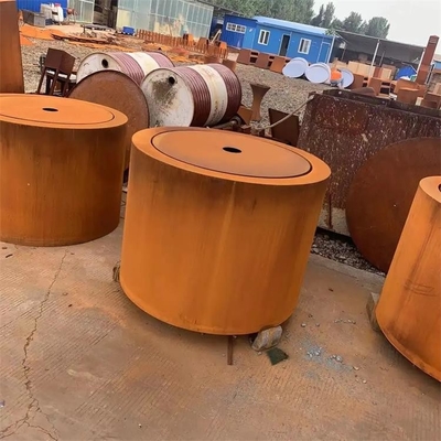 100cm Outdoor Metal Garden Water Fountain Corten Steel Round Water Table