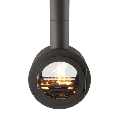 Indoor Double Panel Glass Hanging Wood Burning Stoves Suspended Fireplace
