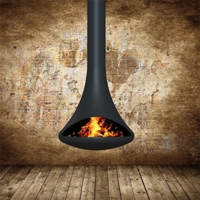 Suspended Steel Fireplace 700mm Indoor Decorative Wood Burning Stove Hanging