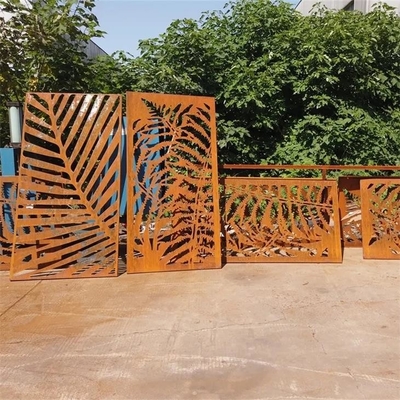 Decorative Laser Cut Metal Wall Art Room Dividers Corten Steel Privacy Screen