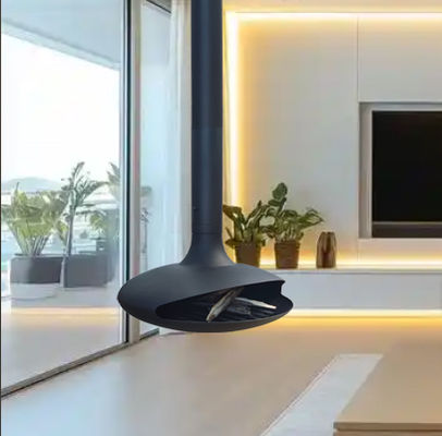 Freestanding wood burning fireplace indoor steel stove heating decorative round opening fireplace