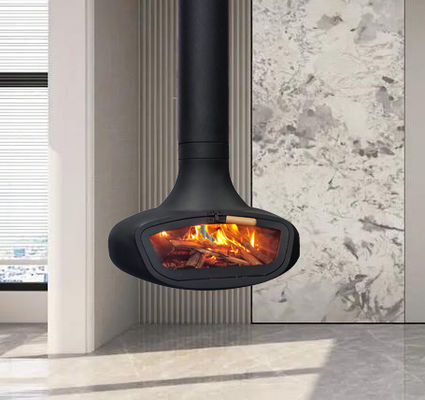 Morden Wall Mounted Wood Burning Fireplace Indoor Central Hanging Round Stove