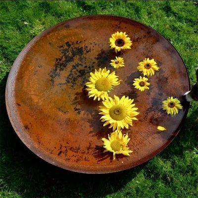 100cm Outdoor Large Round Corten Steel Metal Water Bowl For Water Feature
