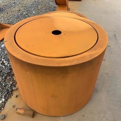 100cm Outdoor Metal Garden Water Fountain Corten Steel Round Water Table