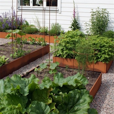 Large Rusty Metal Garden Bed Corten Steel Rectangular Planter Box Flower Pot